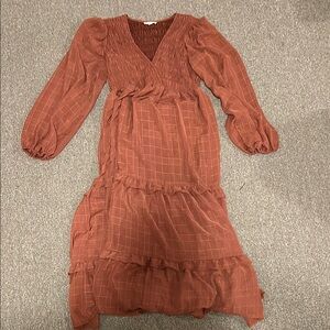 By the River Elegant Rust Women's Dress